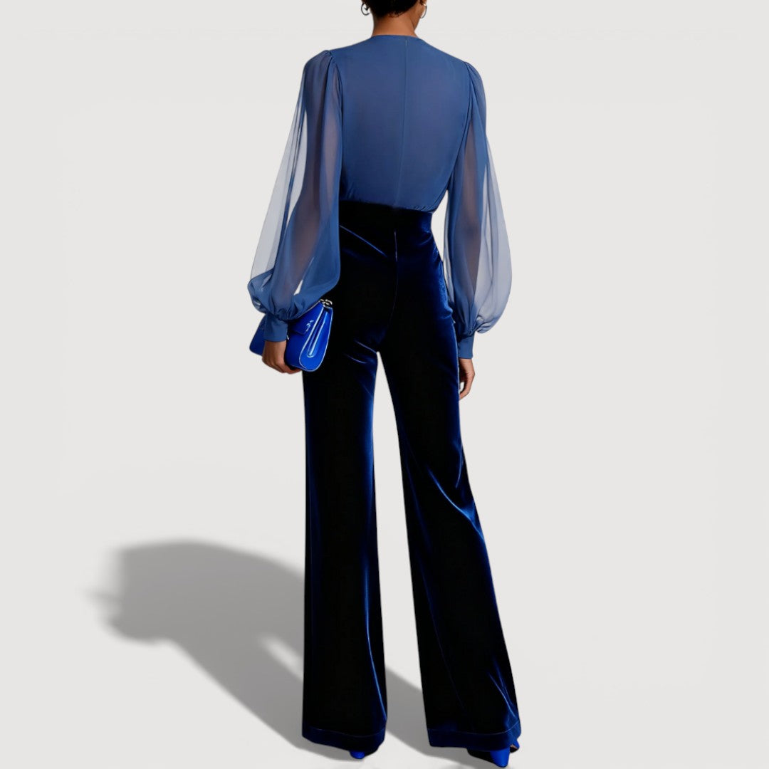 ZAIRA | Elegant Blue Velvet Set