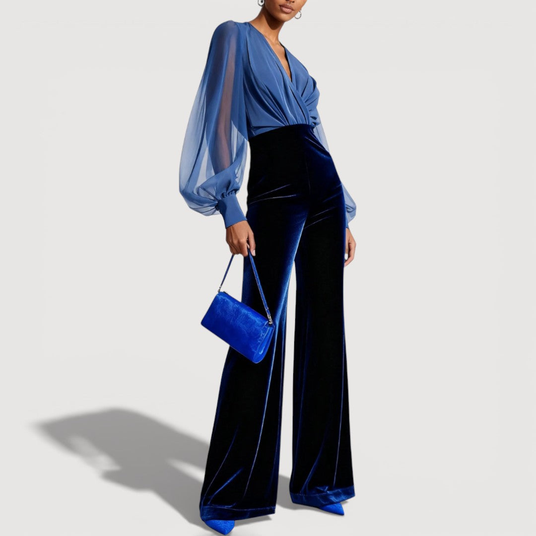 ZAIRA | Elegant Blue Velvet Set